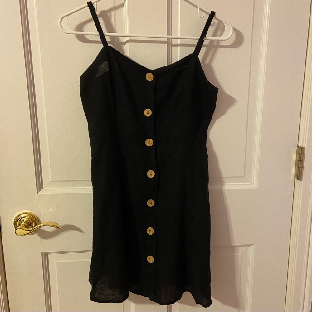 Urban Outfitters Button Strappy Linen Dress XS